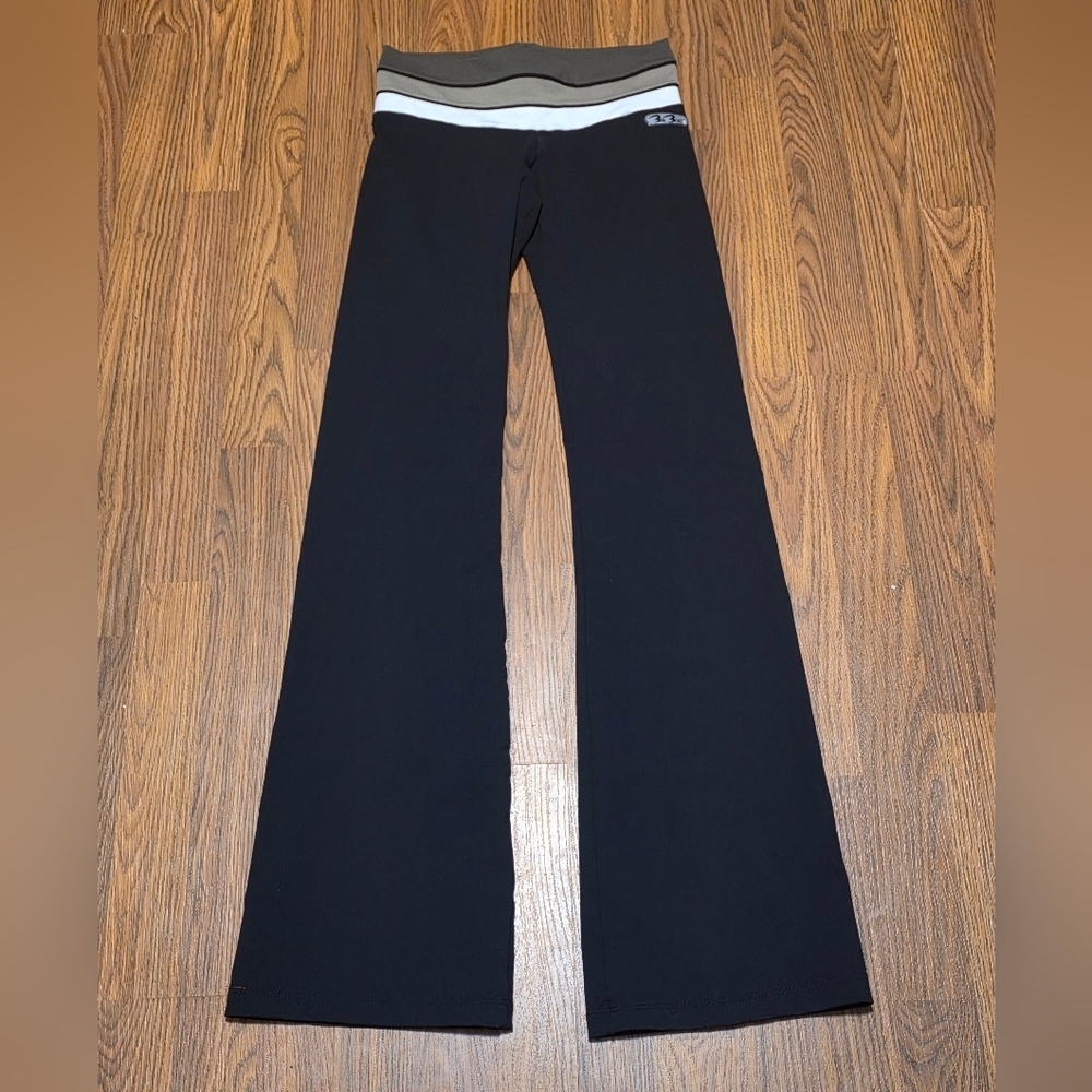 Bia Brazil Women's Flare Leggings Xs Black Brown White Trim Made in Brazil F1